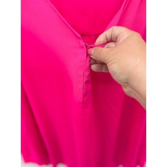 Torrid Women's Size 2X Hot Pink Tunic Top Flutter Short Sleeve - Picture 2 of 6